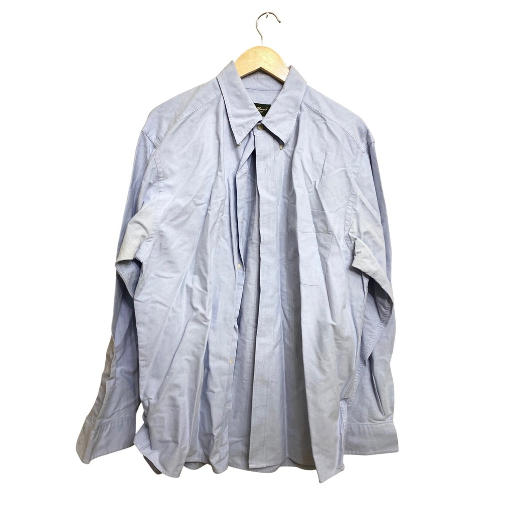 Eddie Bauer Mens Relaxed Fit Oxford Shirt Light Blue Cotton Button Down Large